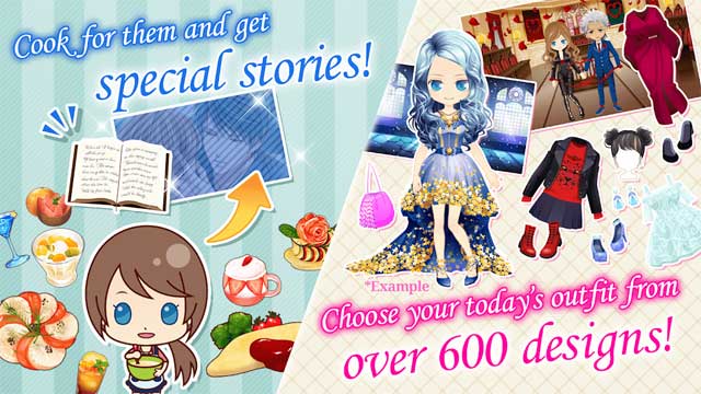 Love Tangle có nhiều mini game thú vị như nấu ăn, thay quần áo,...