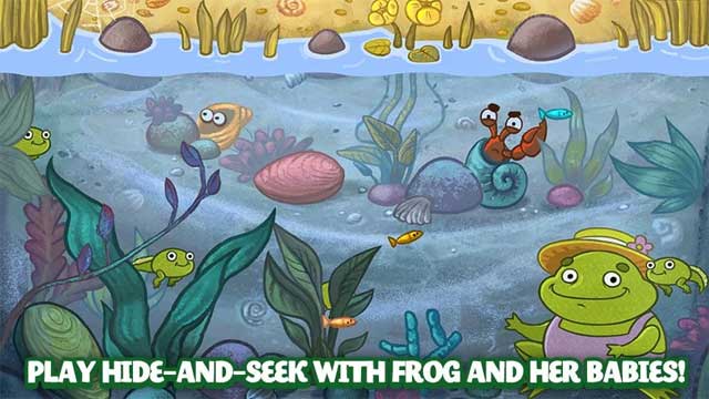 Funny Forest Family có các mini game hấp dẫn như chơi trốn tìm cùng gia đình nhà ếch