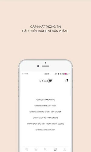 Giao diện ứng dụng IVYmoda
