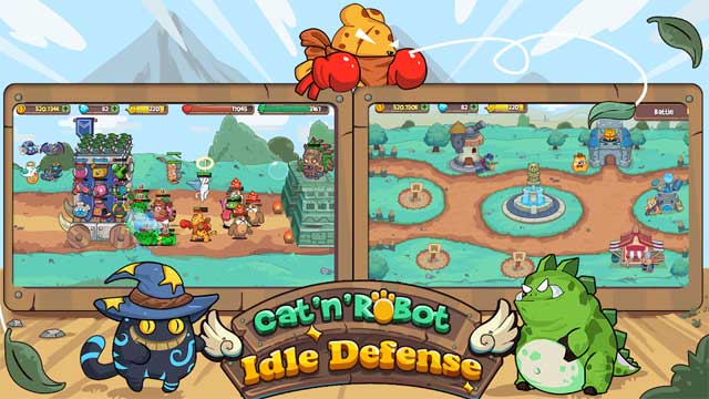 Cat'n'Robot for Android có đồ họa đáng yêu và đầy màu sắc