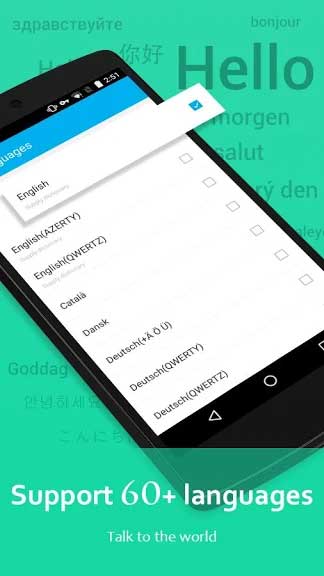GO Keyboard cho Android hỗ trợ đa ngôn ngữ