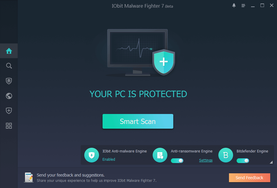Giao diện chính của IObit Malware Fighter