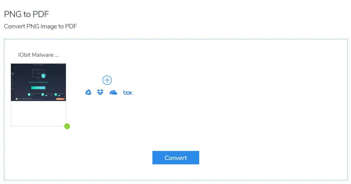 Nhấn nút Convert trên PNG to PDF để chuyển đổi ảnh