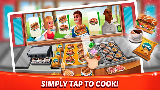 Game nấu ăn Fast Food Craze có cơ chế điều khiển chạm đơn giản
