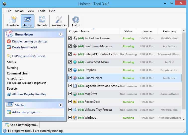 Uninstall Tool cho phép kiểm soát thời gian thực các ứng dụng đang chạy