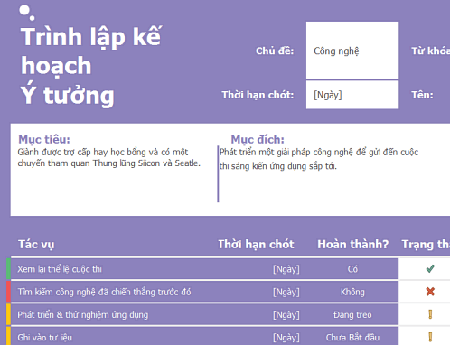 Trình lập kế hoạch ý tưởng (nhiệm vụ)