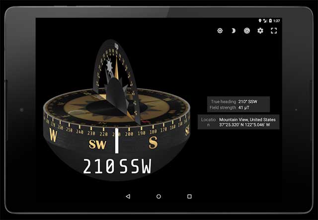 Compass Steel 3D cho Android là một trong những ứng dụng la bàn đáng tin cậy nhất hiện nay