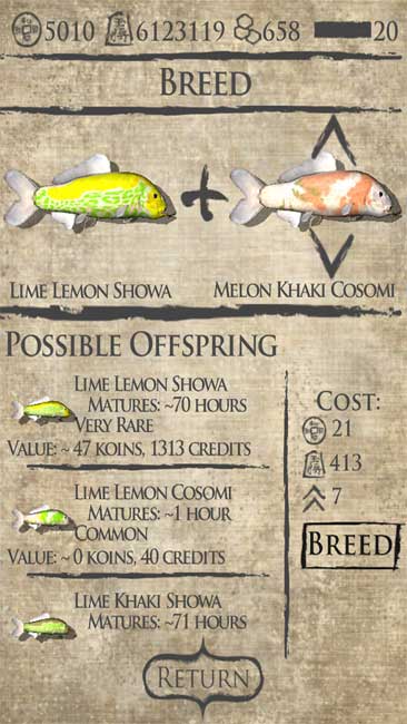 Nhân giống cá trong Pocket Pond 2 cho iOS