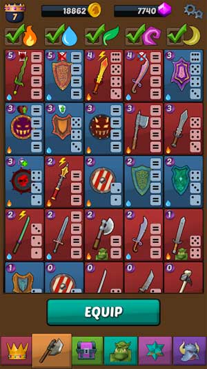 Thu thập và nâng cấp hàng chục loại vũ khí chiến đấu cho anh hùng của bạn