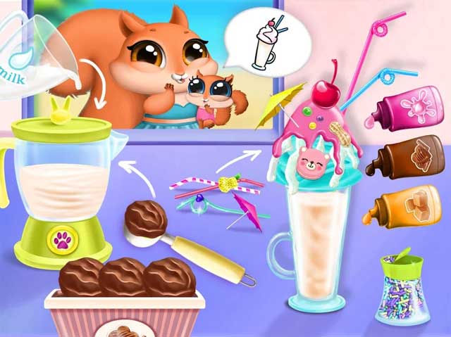 Làm cho mẹ con cô sóc Squish một ly kem sô cô la ngon tuyệt