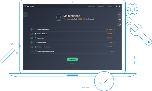 Giao diện AVG TuneUp