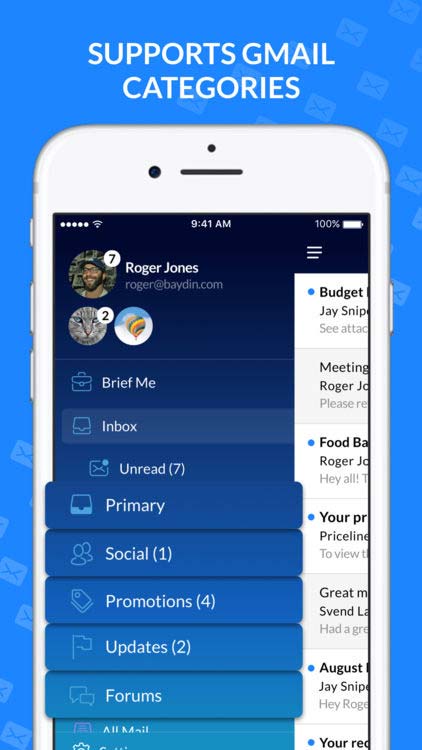 Boomerang Mail hỗ trợ các danh mục của Gmail