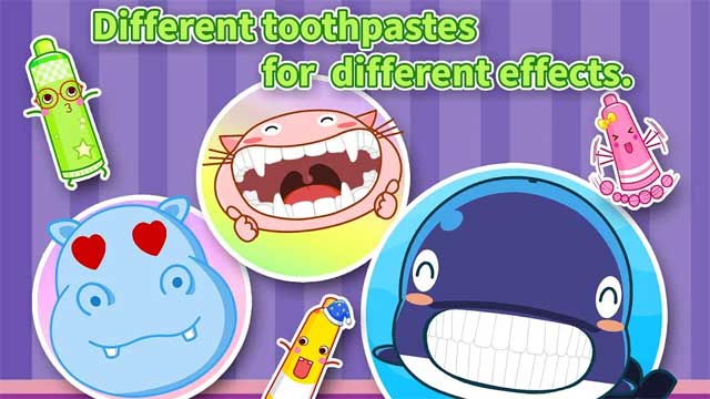 Trong game, bé sẽ được học công dụng của các loại kem đánh răng khác nhau