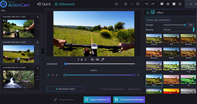 Thêm hiệu ứng và text vào video hành động