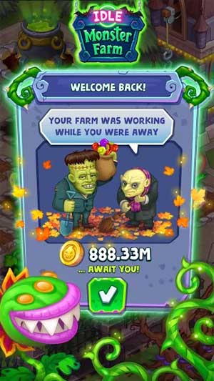 Những con quái vật sẽ là người làm công cho bạn trong Idle Monster Farm for Android