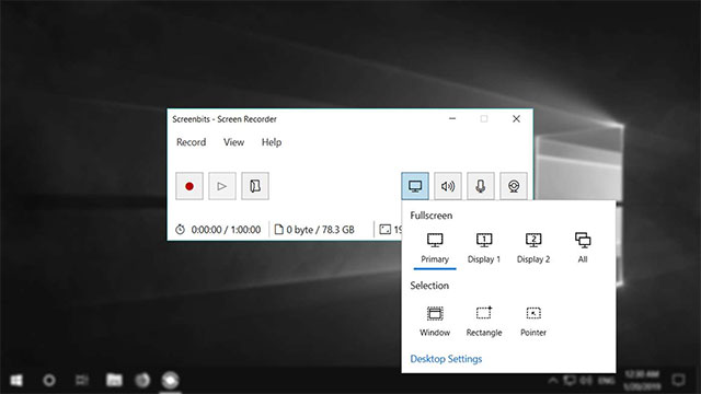 Screen Bits tích hợp nhiều tính năng ghi màn hình chuyên nghiệp