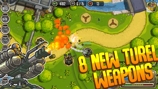 Modern Defense có 8 loại tháp pháo đa dạng cho người chơi lựa chọn
