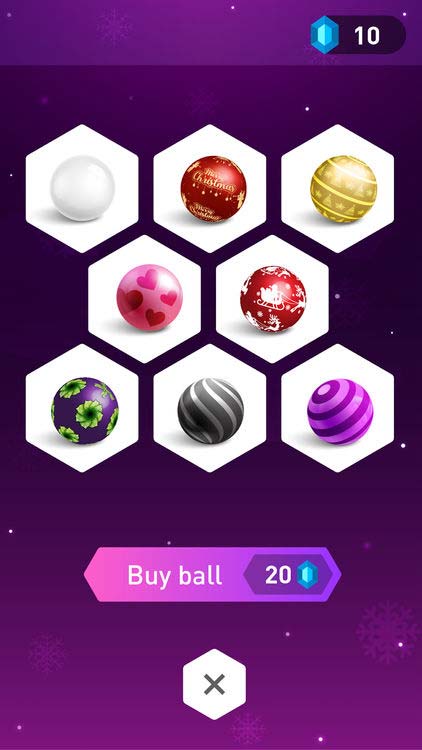 Mở khóa nhiều skin bóng và hình nền khác nhau trong game âm nhạc Tiles Hop