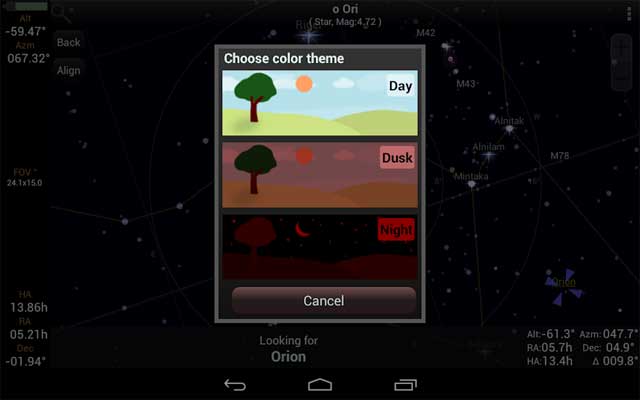 Ứng dụng SkEye for Android có nhiều theme đa dạng 