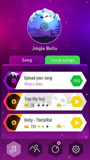 Tiles Hop cho Android có các bài hát thuộc nhiều thể loại đa dạng