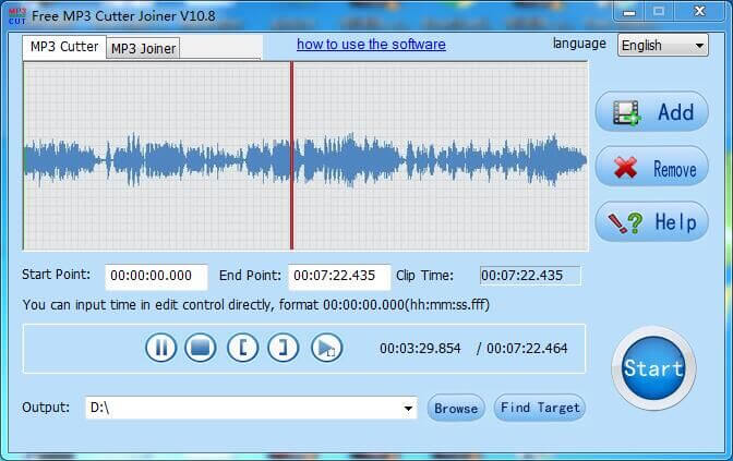 Giao diện Free MP3 Cutter Joiner
