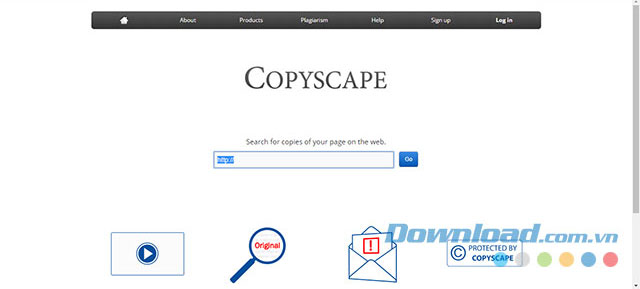 Giao diện phần mềm Copyscape