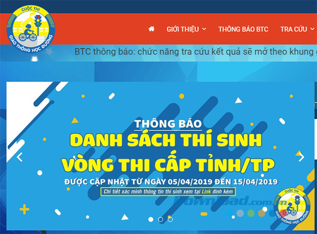 Thông báo cuộc thi "Giao thông học đường"