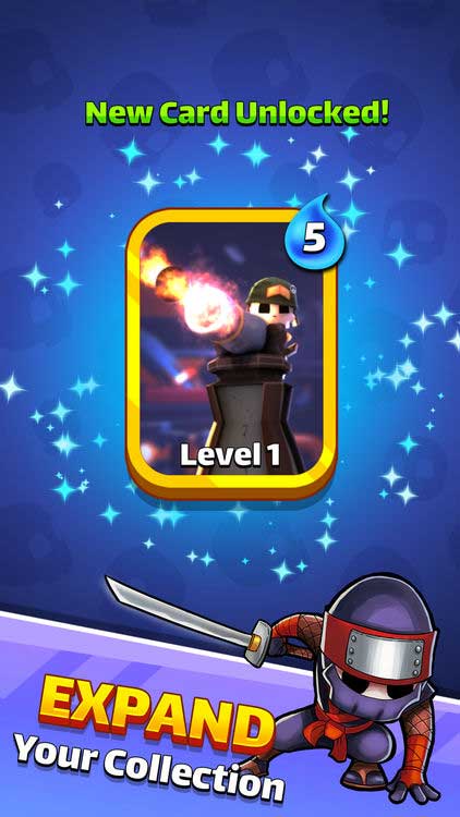 Thu thập và nâng cấp thẻ bài chiến binh trong Magic Brick Wars