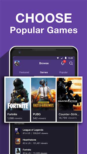 Chọn tựa game yêu thích của bạn và stream
