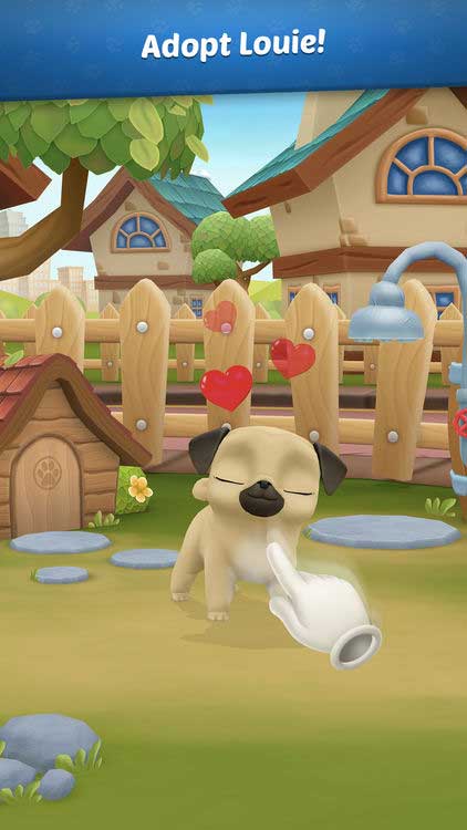 Nhận nuôi chú chó Pug mặt xệ đáng yêu trong My Virtual Pet Dog - Louie the Pug