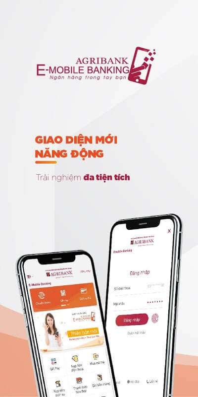 Giao diện mới của ứng dụng Agribank E-Mobile Banking