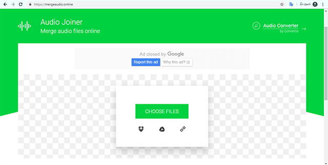 Giao diện ứng dụng Audio Joiner