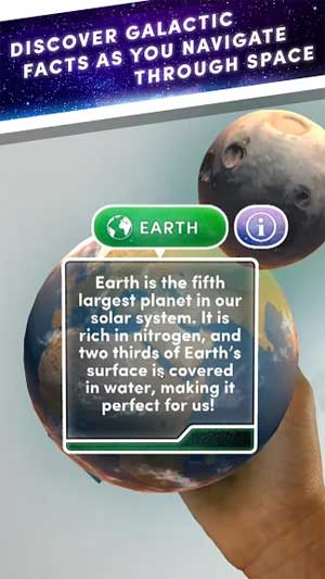 App cung cấp nhiều kiến thức bổ ích về hệ mặt trời