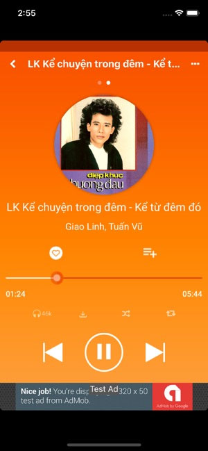 Giao diện nghe nhạc