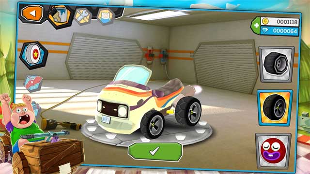 Tùy chỉnh xe đua của bạn từ nhiều bộ phận xe khác nhau trong Formula Cartoon All-Stars