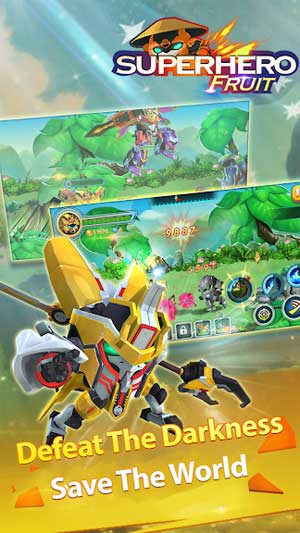 Đánh bại thế lực hắc ám để giải cứu thế giới trong Superhero Fruit cho Android