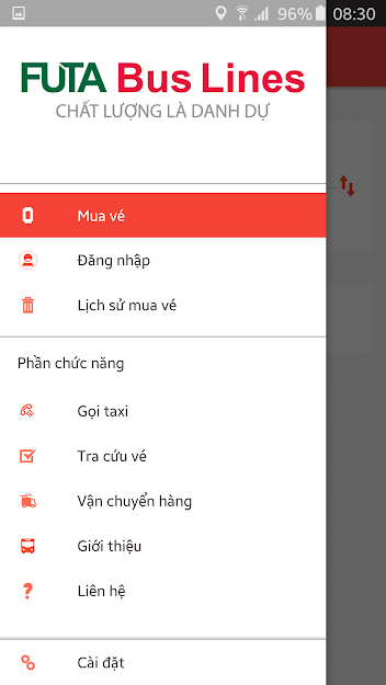 Các tính năng trên ứng dụng