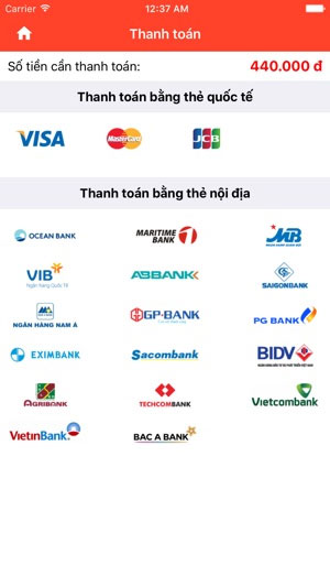 Thanh toán vé xe