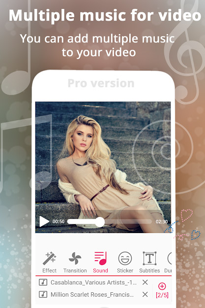 Thêm các bản nhạc tuỳ thích vào clip