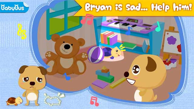 Điều gì đang làm bé cún Bryan buồn thế? Bé hãy giúp cậu ấy nhé