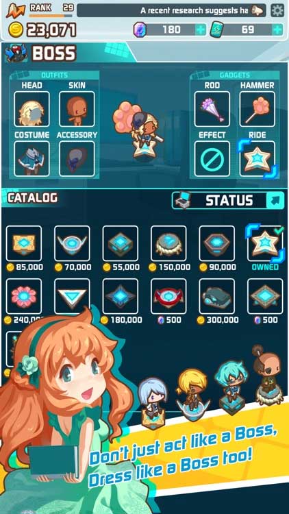 Thu thập nhiều trang phục khác nhau và tùy chỉnh nhân vật trong game