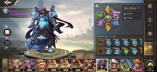 Nâng cấp anh hùng với các thuộc tính của đá quý