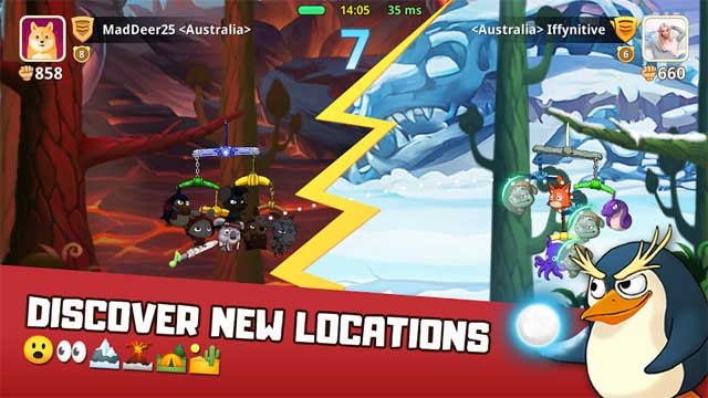 Khám phá nhiều địa điểm chiến đấu độc đáo trong Critter Clash for Android