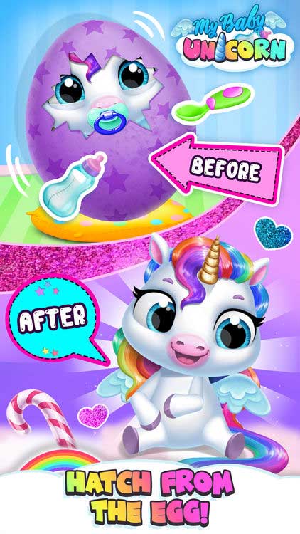 Game chăm sóc kỳ lân dễ thương cho bé - My Baby Unicorn