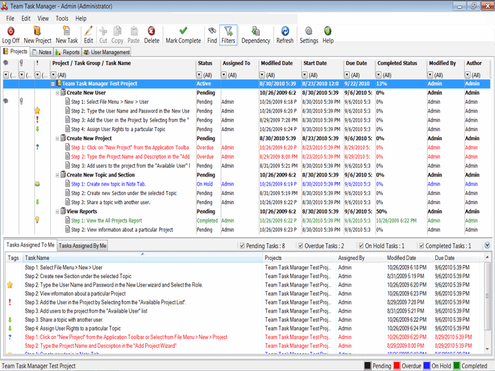 Giao diện Team Task Manager
