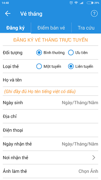 Hỗ trợ làm vé tháng xe buýt