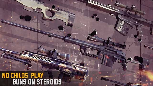 Aim of Legend: Sniper Game for Android có một kho vũ khí đồ sộ và tối tân
