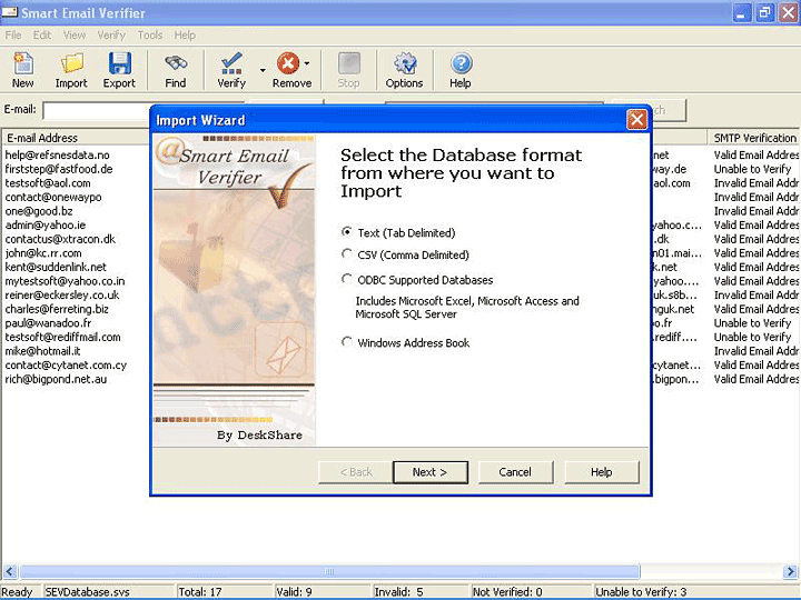 Giao diện hướng dẫn của Smart Email Verifier 