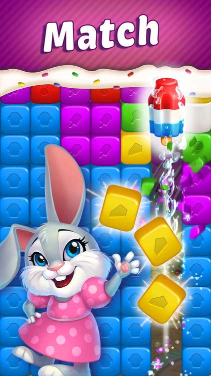 Ghép nối nhiều hơn 3 khối có cùng màu sắc nằm cạnh nhau để loại bỏ chúng