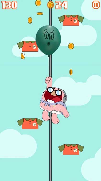Sử dụng nhiều vật phẩm trợ giúp để giúp đỡ Richard trong Sky Streaker - Gumball